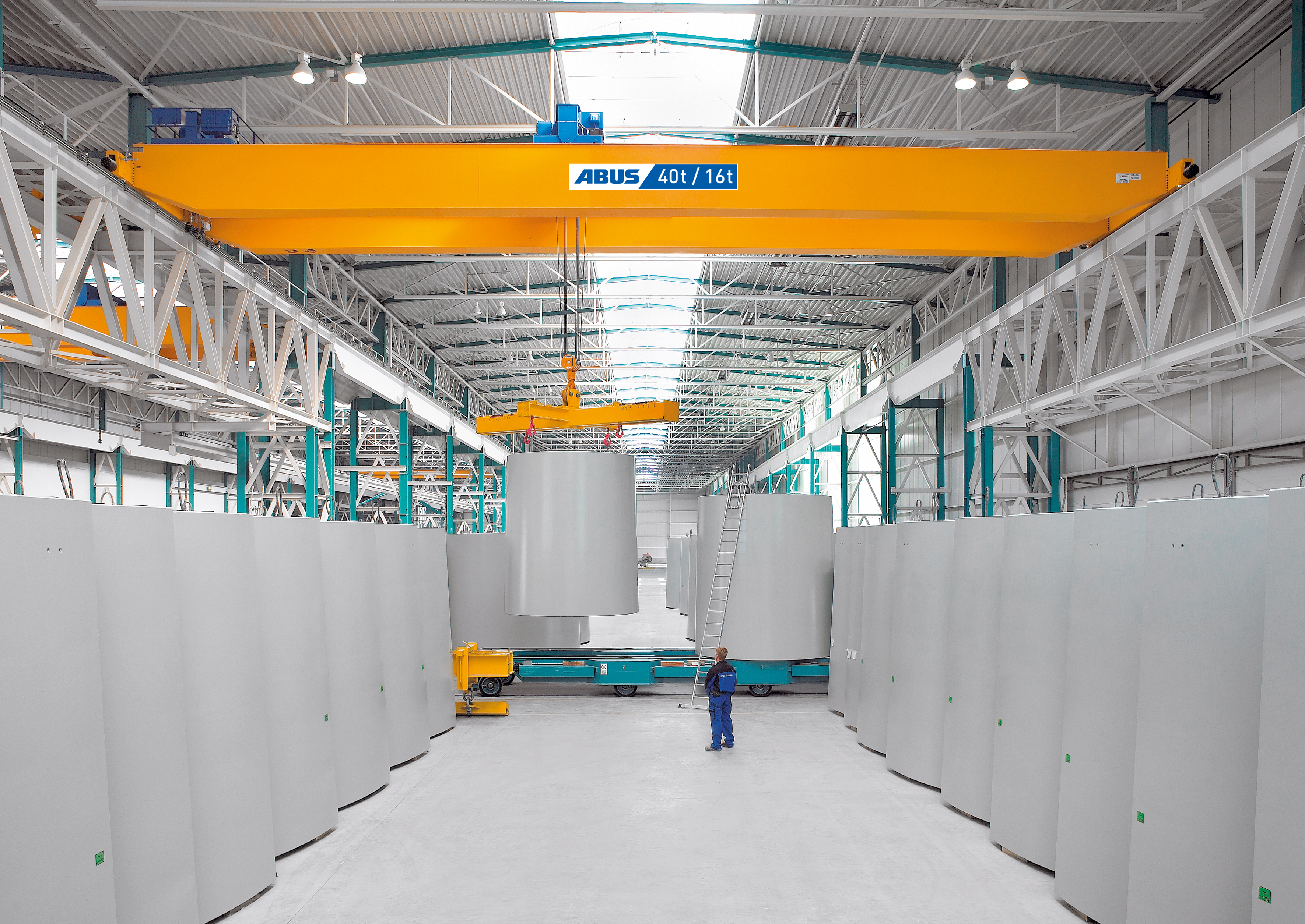 Heavy duty industrial crane at work site